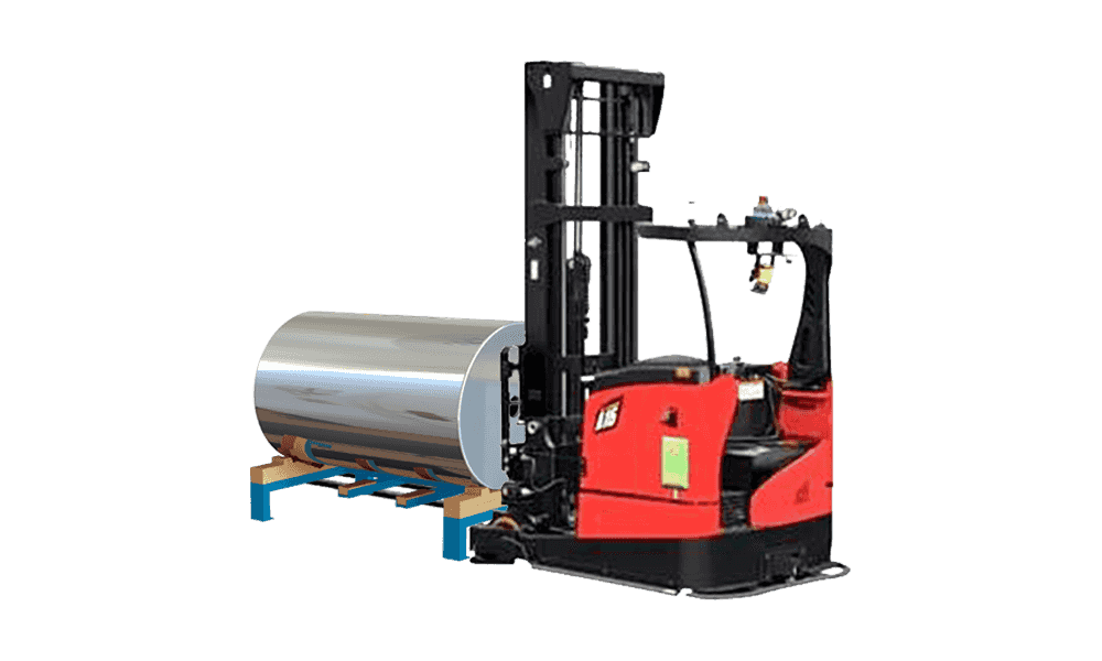 Reach type roller carriage stacking forklift